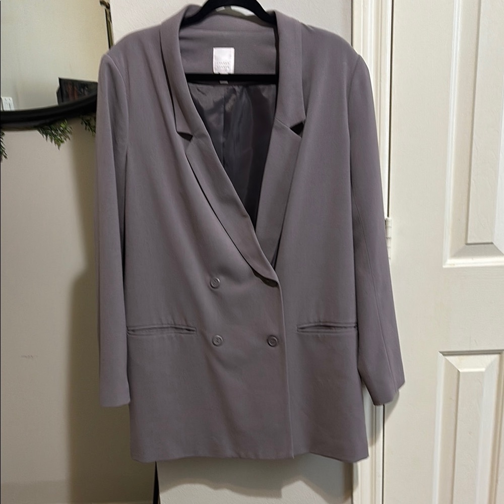 LC Lauren Conrad Purple Double-Breasted Blazer with Relaxed Fit